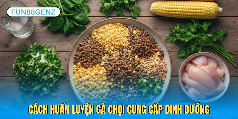 Cách huấn luyện gà chọi cung cấp dinh dưỡng phù hợp