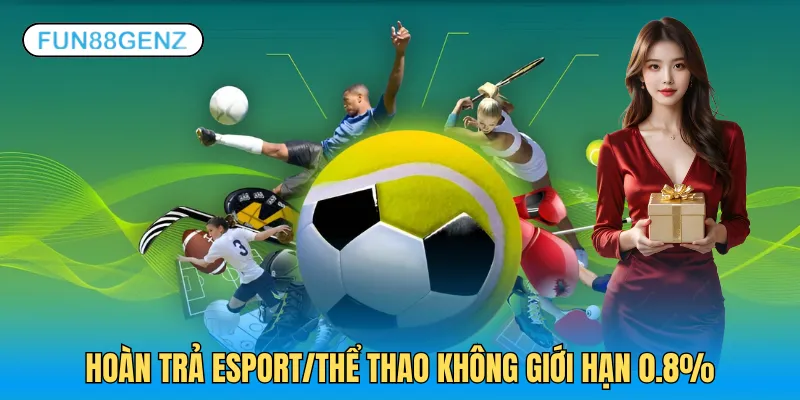 Ưu đãi hoàn trả cho sảnh thể thao 0.8%